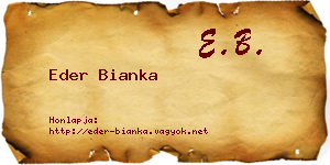 Eder Bianka névjegykártya